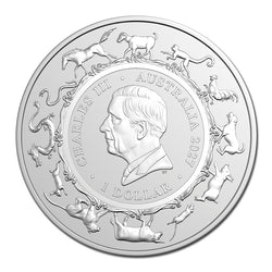 $1 2027 Year Of The Goat 1oz Silver UNC - RAM