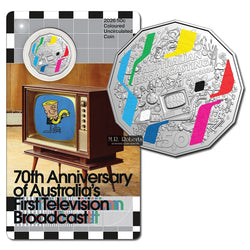 50c 2026 First Television Broadcast Coloured UNC