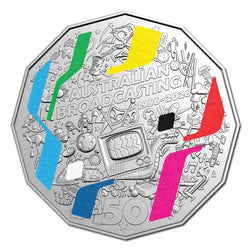 50c 2026 First Television Broadcast Coloured UNC
