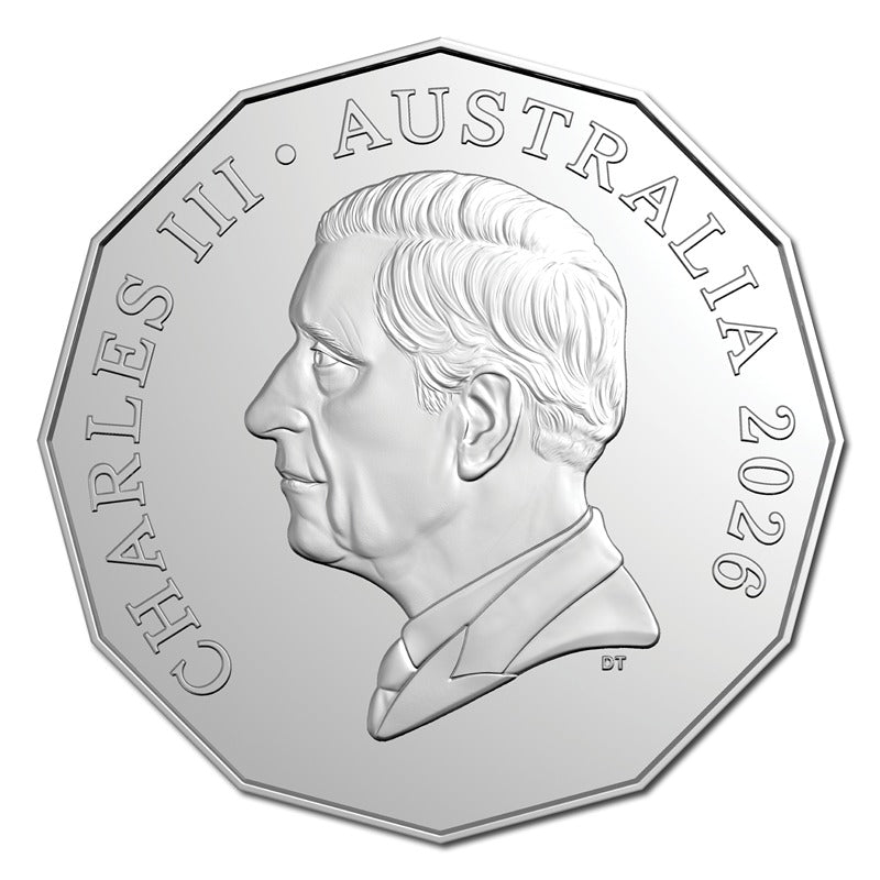 50c 2026 First Television Broadcast Coloured UNC