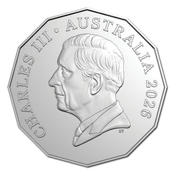 50c 2026 First Television Broadcast Coloured UNC