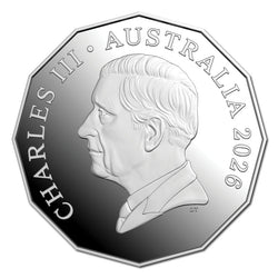 50c 2026 First Television Broadcast Coloured Silver Proof