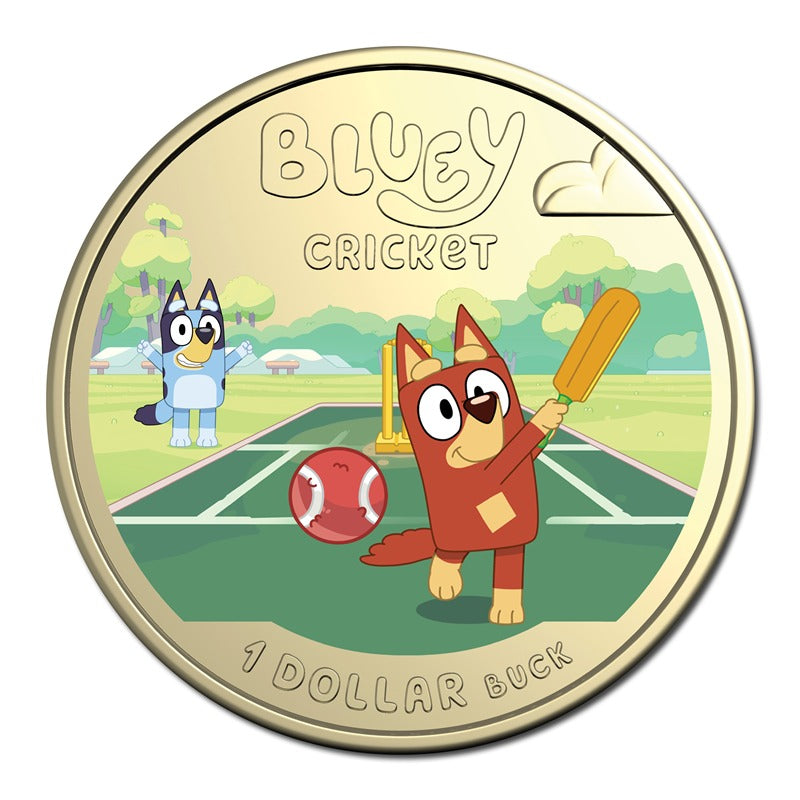 $1 2027 Bluey Cricket Coloured UNC