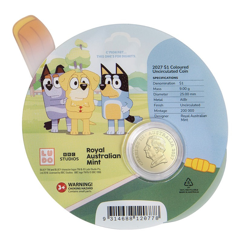 $1 2027 Bluey Cricket Coloured UNC