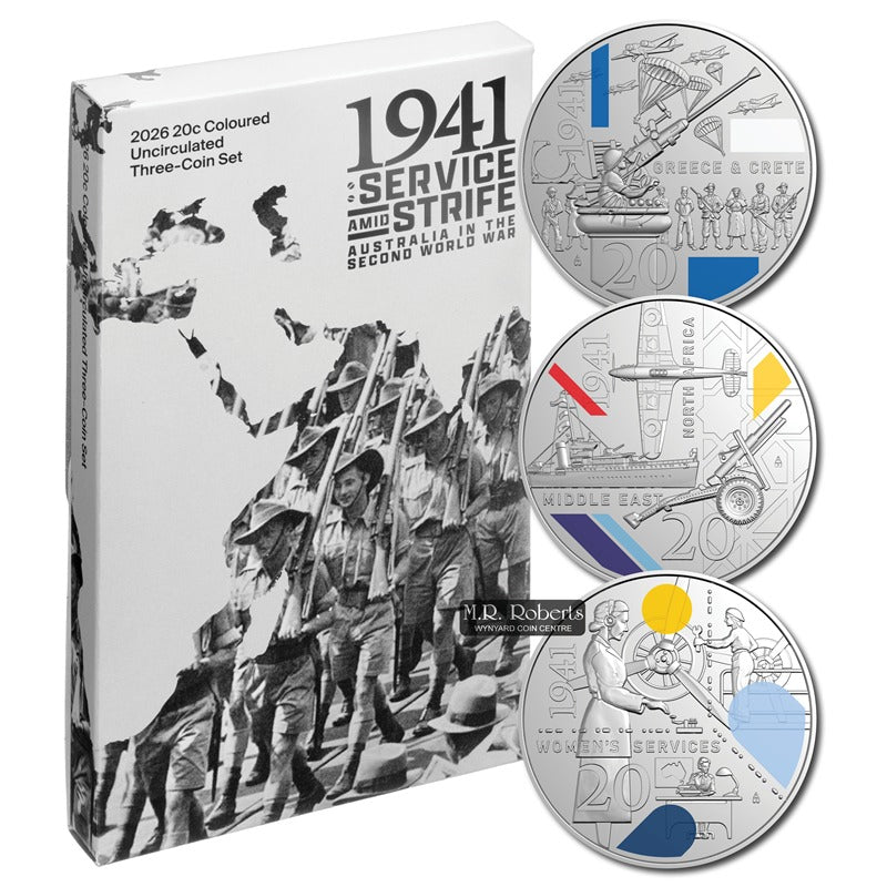 20c 2026 Service Amid Strife 1941 3 Coin UNC Set