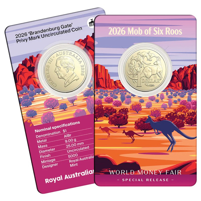 $1 2026 Mob of Six Roos - Brandenburg Gate Privy WMF Berlin