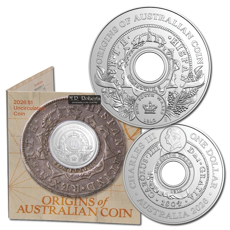 $1 2026 Origins of Australian Coin - Holey Dollar UNC