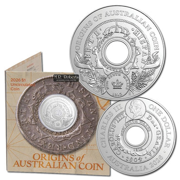 $1 2026 Origins of Australian Coin - Holey Dollar UNC