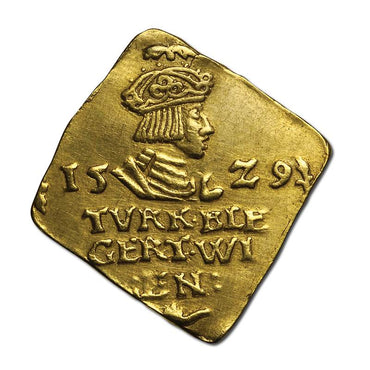 Austria, Vienna 1529 Gold Siege Klippe Ducat NGC XF Details