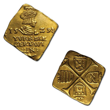 Austria, Vienna 1529 Gold Siege Klippe Ducat NGC XF Details