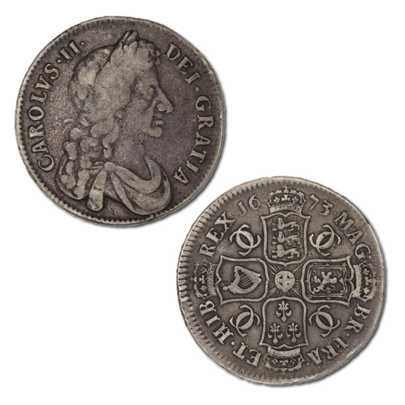 Great Britain 1673 Charles II Silver Halfcrown