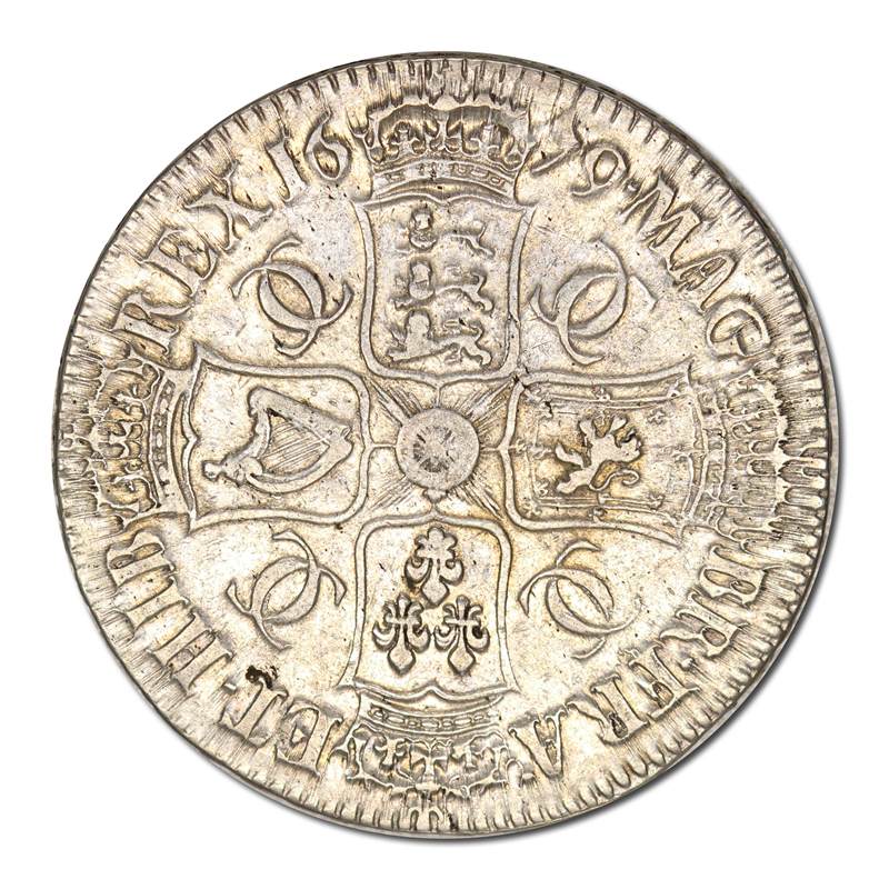 Great Britain 1679 Charles II Silver Crown VF+