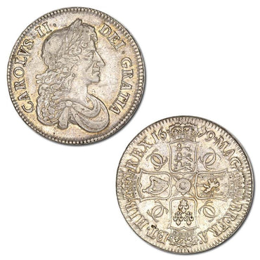 Great Britain 1679 Charles II Silver Crown VF+