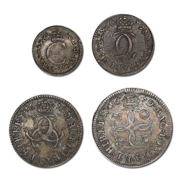 Great Britain 1679 Charles II Silver Maundy Set