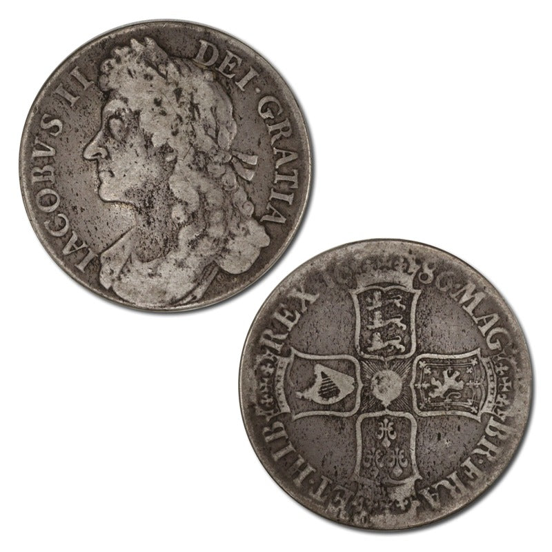 Great Britain 1686 James II Silver Crown
