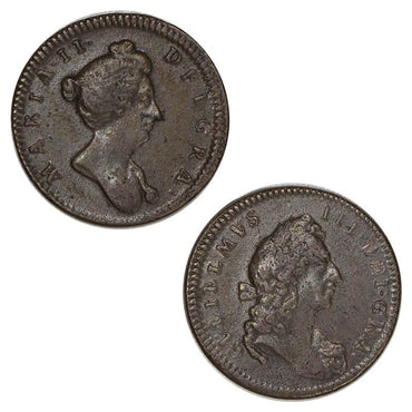 Great Britain c.1689 William III & Queen Mary II Pattern Farthing