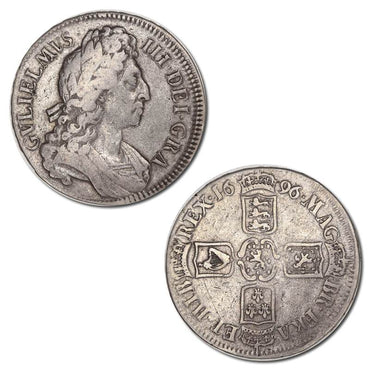 Great Britain 1696 William III 3rd Bust Silver Crown S.3472