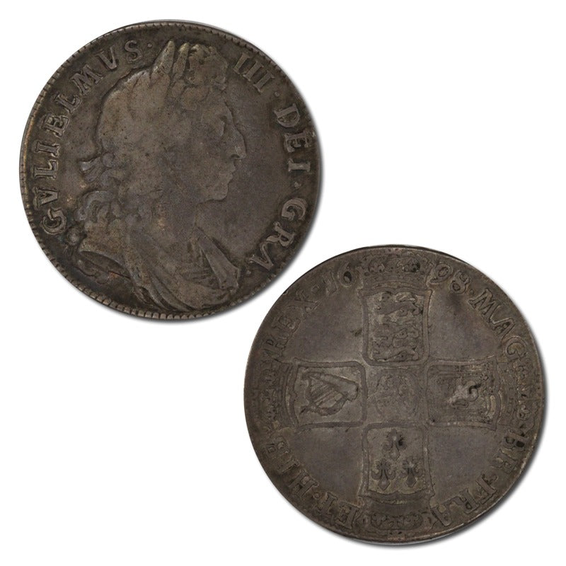 Great Britain 1698/7 Overdate William III Silver Halfcrown