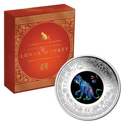 2016 Australian Opal Lunar Monkey 1oz Silver Proof