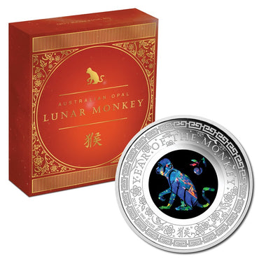 2016 Australian Opal Lunar Monkey 1oz Silver Proof
