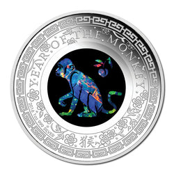 2016 Australian Opal Lunar Monkey 1oz Silver Proof