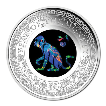 2016 Australian Opal Lunar Monkey 1oz Silver Proof