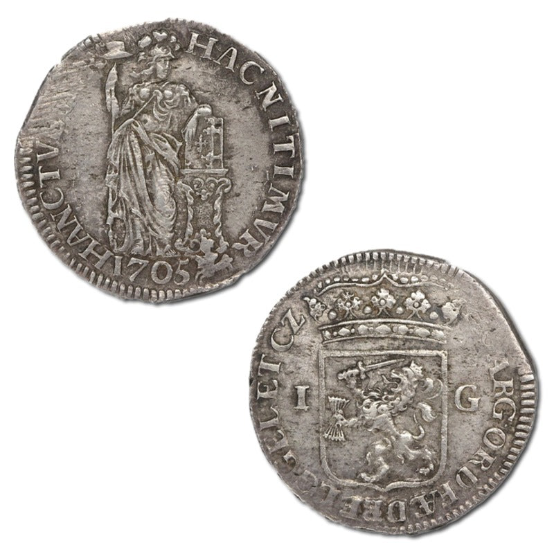 Netherlands 1705 Gelderland Silver 1 Gulden VF