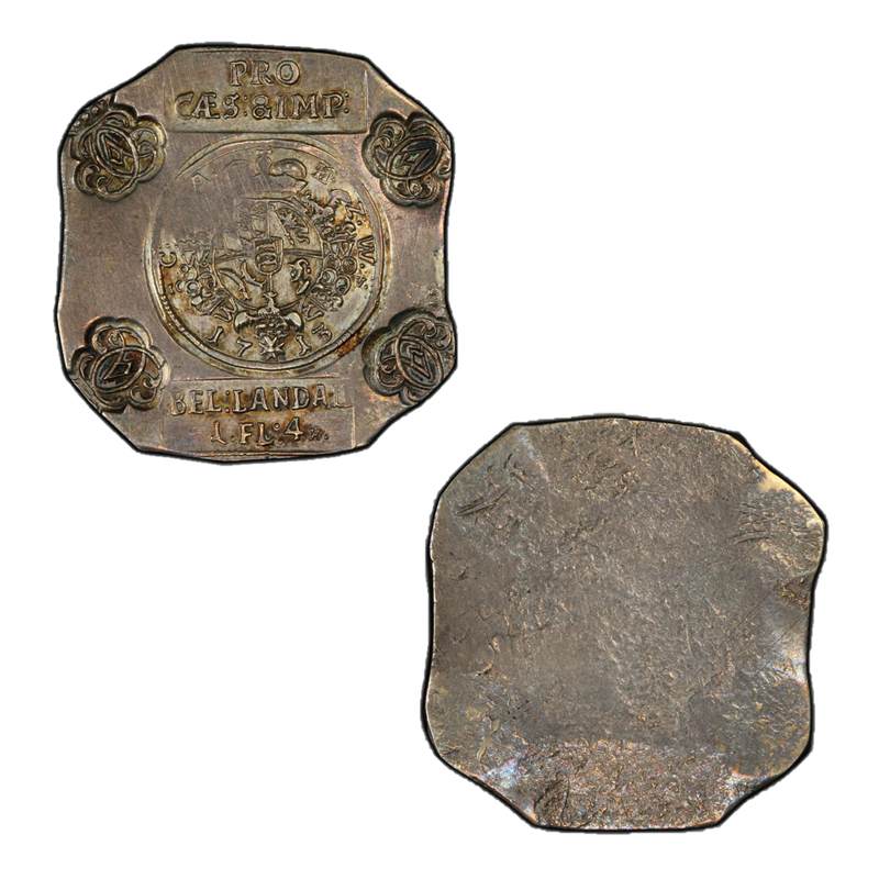 German States, Landau 1713 Silver Klippe 1 Florin 4 Kreuzer