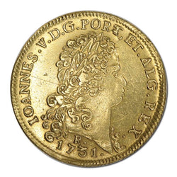 Brazil 1731/0 Gold 12,800 Reis (Johanna) VF