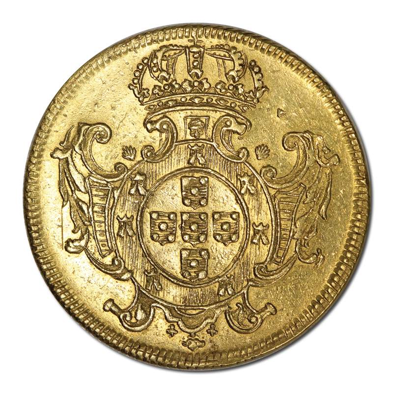 Brazil 1731/0 Gold 12,800 Reis (Johanna) VF