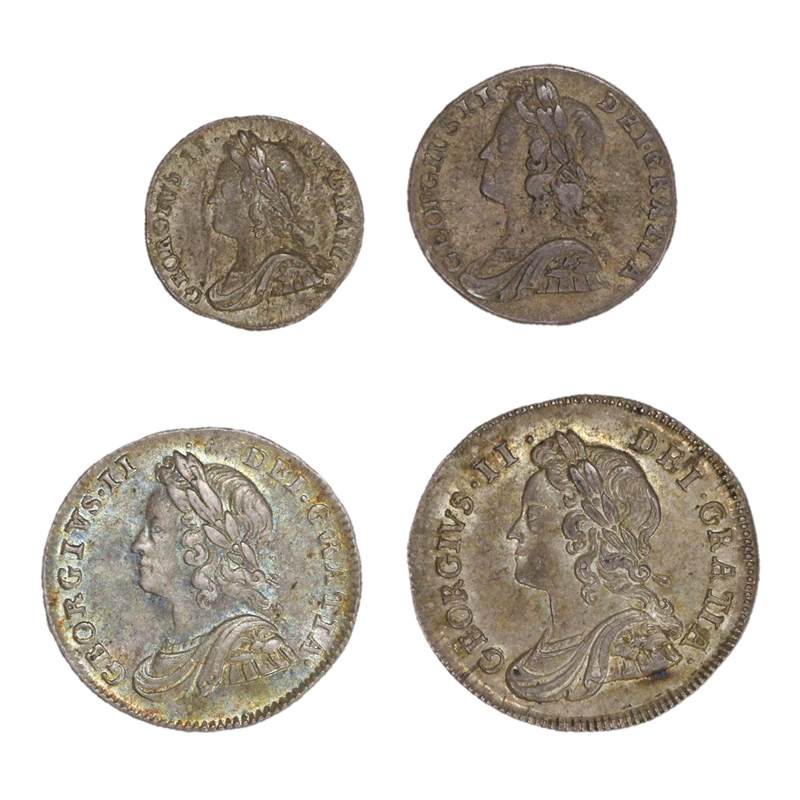 Great Britain 1735 George II Maundy 4 Coin Set