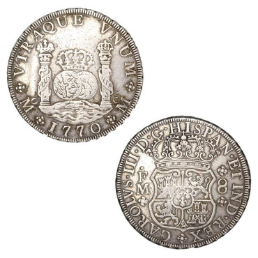 Mexico 1770 FM Mexico City Mint Silver 8 Reales VF+