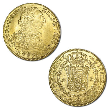 Colombia 1787NR JJ Charles IIII Gold 8 Escudos VF+