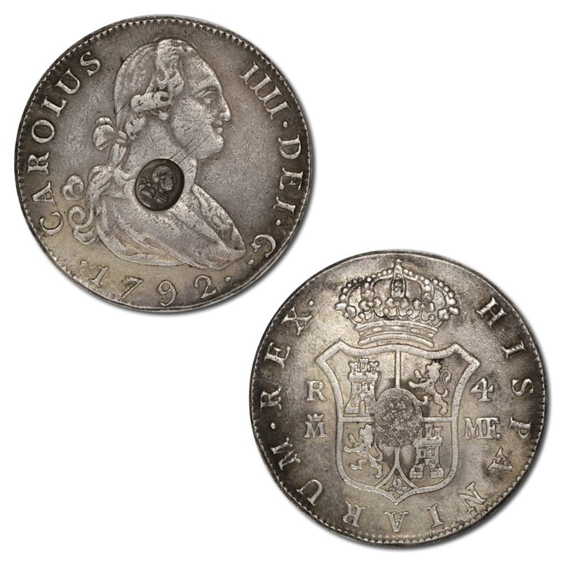 Great Britain (1797) $1/2 Counterstamp on Charles IIII 1792 4 Reales
