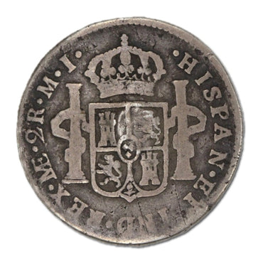 Great Britain (1797) $1/4 Counterstamp on Charles III 1787 2 Reales