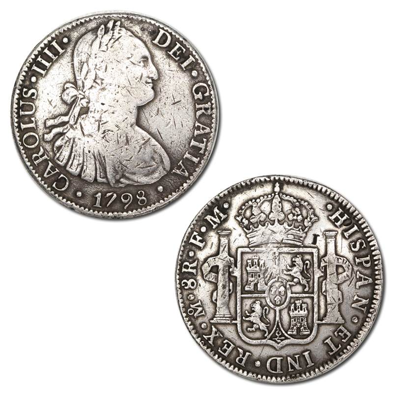 Mexico 1798 Charles IIII Silver 8 Reales with chopmark nVF