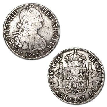 Mexico 1798 Charles IIII Silver 8 Reales with chopmark nVF