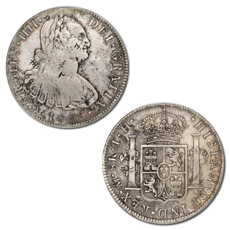 Mexico 1806 Silver 8 Reales with chopmarks VF
