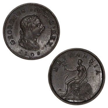 Great Britain 1806 George III Soho Mint Copper Farthing