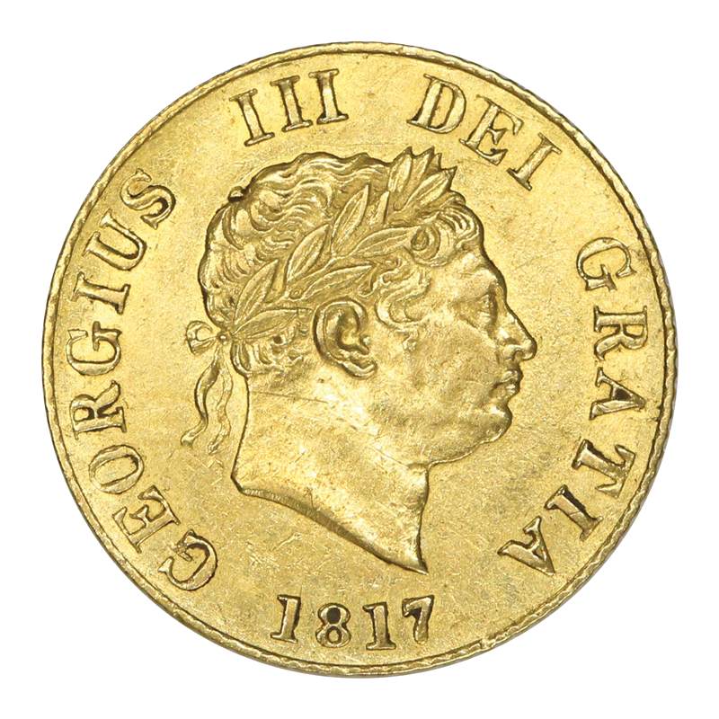 Great Britain 1817 George III Gold Half Sovereign EF