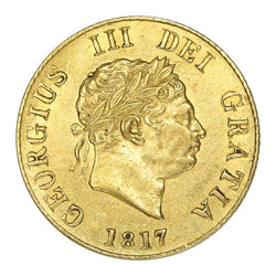 Great Britain 1817 George III Gold Half Sovereign EF