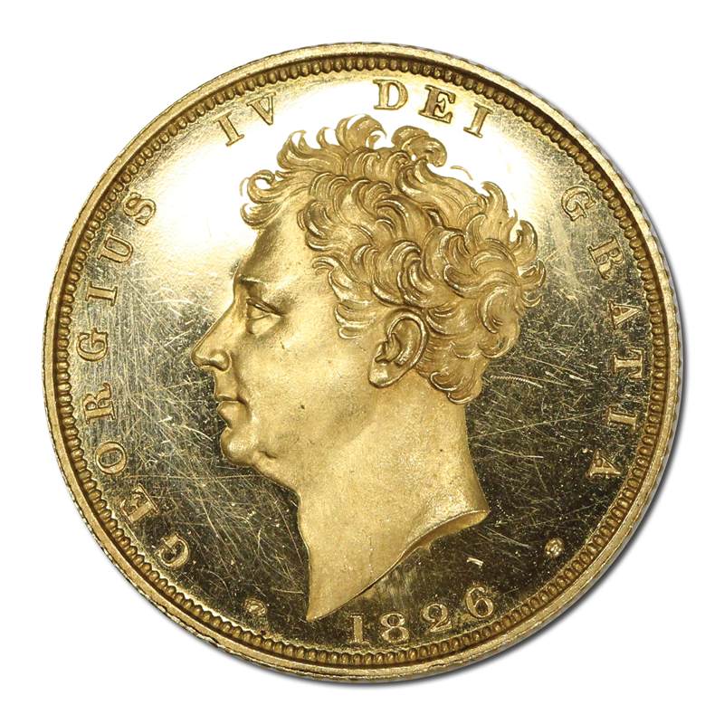 Great Britain 1826 George IV Gold Sovereign Brilliant Proof