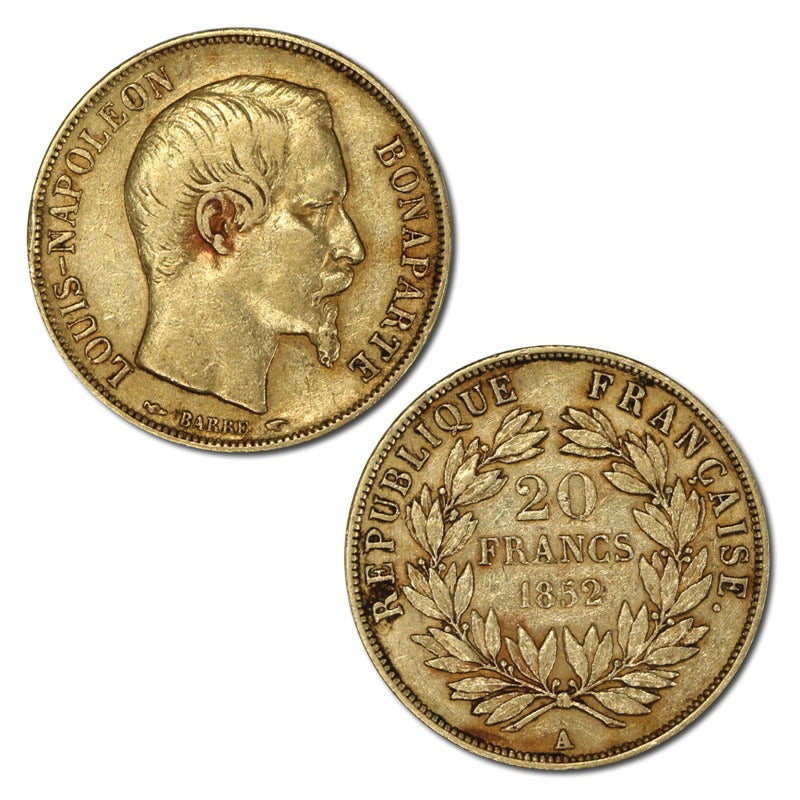 France 1852 A 20 Francs Gold FINE