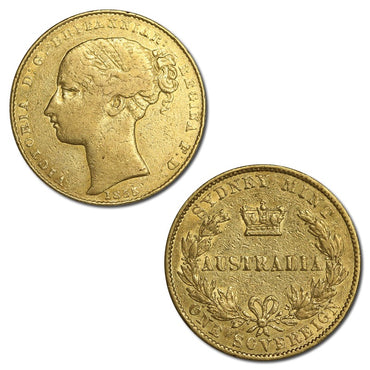 1855 Sydney Mint Victoria Y/H Type I Gold Sovereign Fine+/nVF