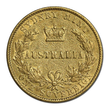 1855 Sydney Mint Victoria Y/H Type I Gold Sovereign Fine+/nVF