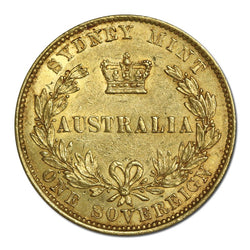 1855 Sydney Mint Type I Gold Sovereign nEF/EF