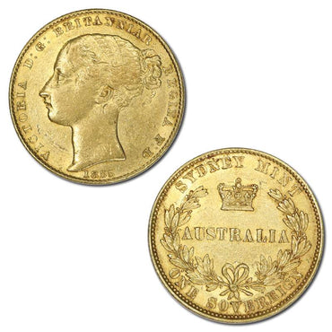 1855 Sydney Mint Type I Gold Sovereign nEF/EF