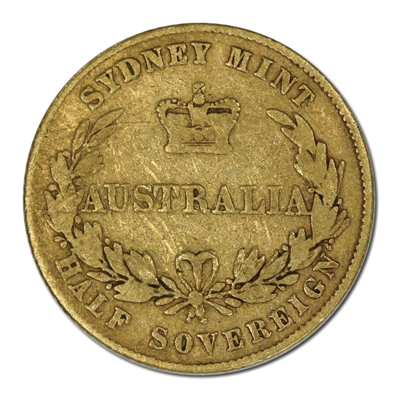 1855 Sydney Mint Gold Half Sovereign Type 1 VG