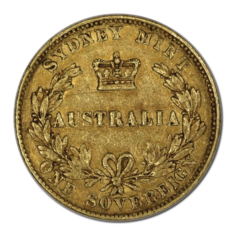 1856 Sydney Mint Gold Sovereign Type 1 Fine+/nVF