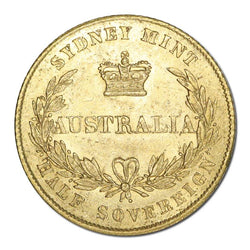1856 Sydney Mint Gold Half Sovereign EF/EF+